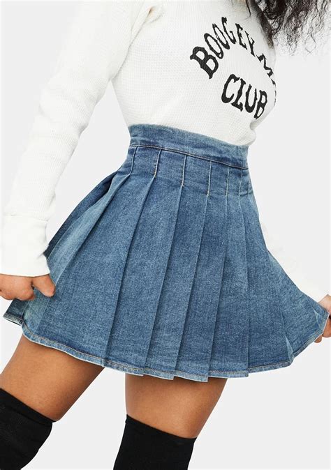 mini red plaid skirt|denim pleated mini skirt.